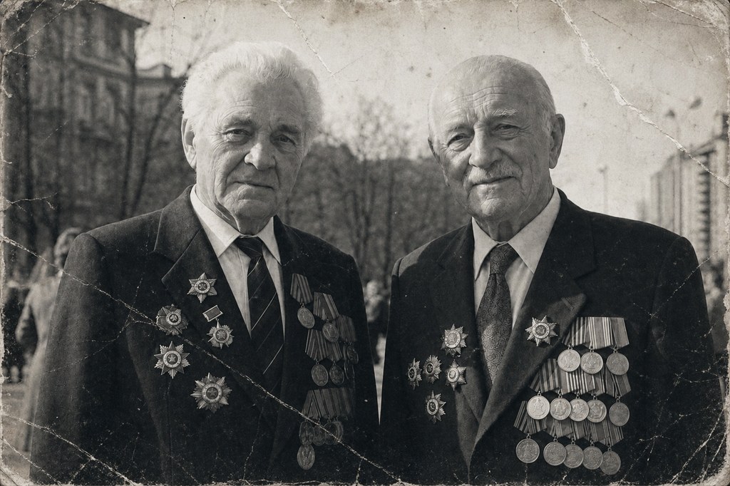Ветераны на параде, 9 Мая — до реставрации